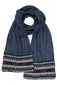 New Zealand sjaal White stone blauw geprint