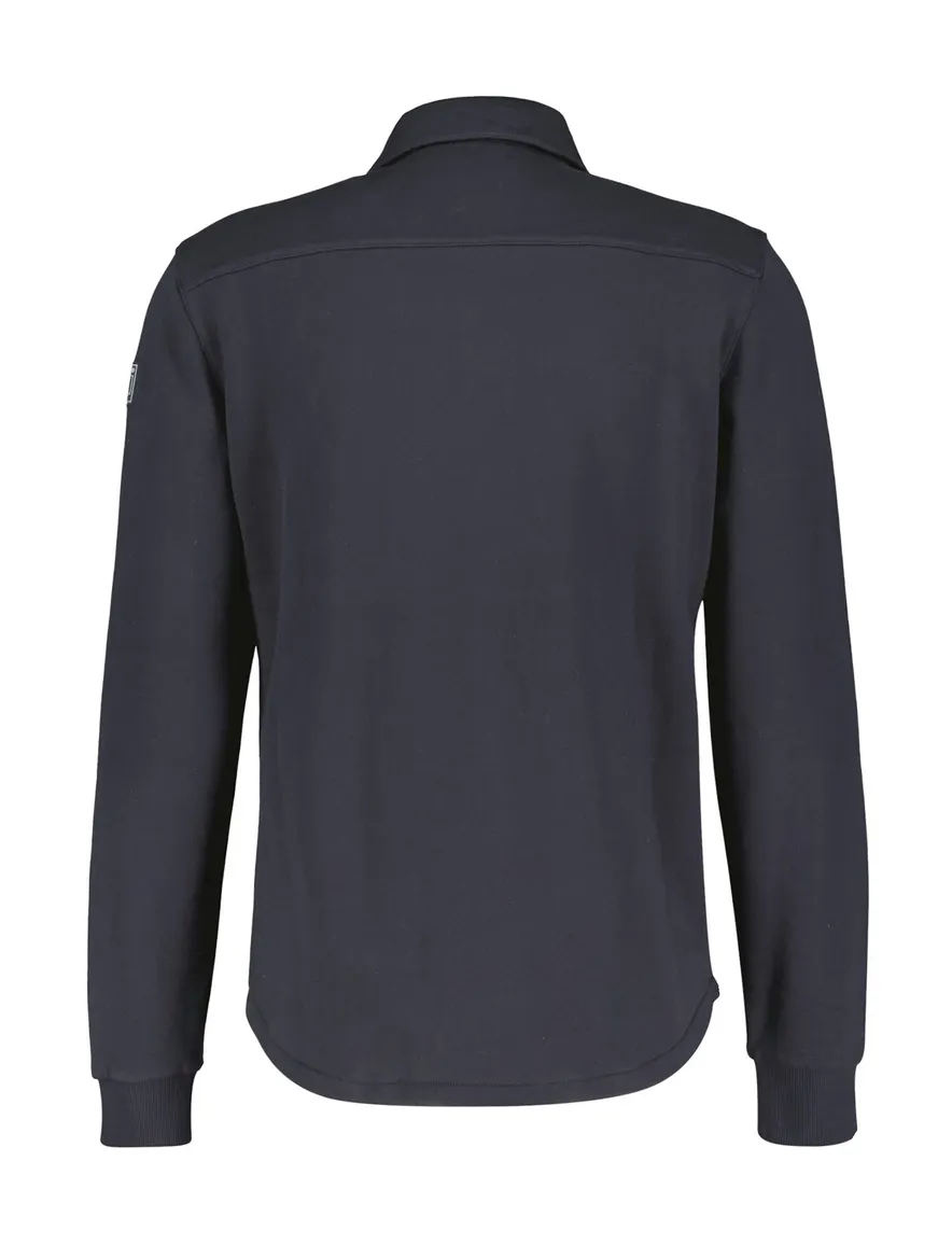 New Zealand overshirt Otakou donkerblauw effen katoen