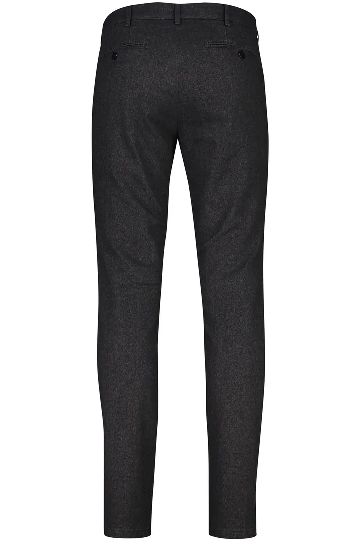 Meyer katoenen broek zwart Bonn perfect fit gemêleerd