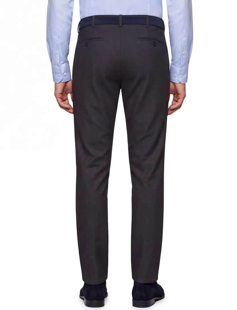 Meyer katoenen broek zwart Bonn perfect fit gemêleerd