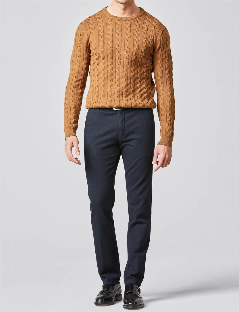 Broek Meyer Bonn donkerblauw flatfront model