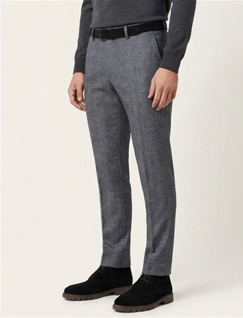 pantalon Meyer wollen blauw geruit wol