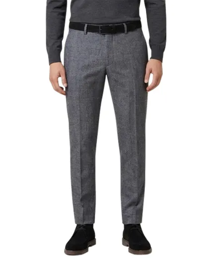 Meyer Meyer wollen pantalon blauw geruit wol