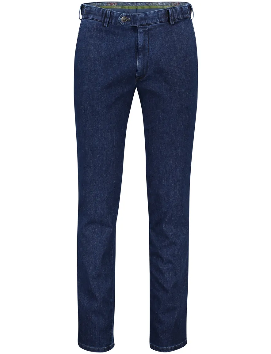 Meyer nette jeans donkerblauw effen denim chino