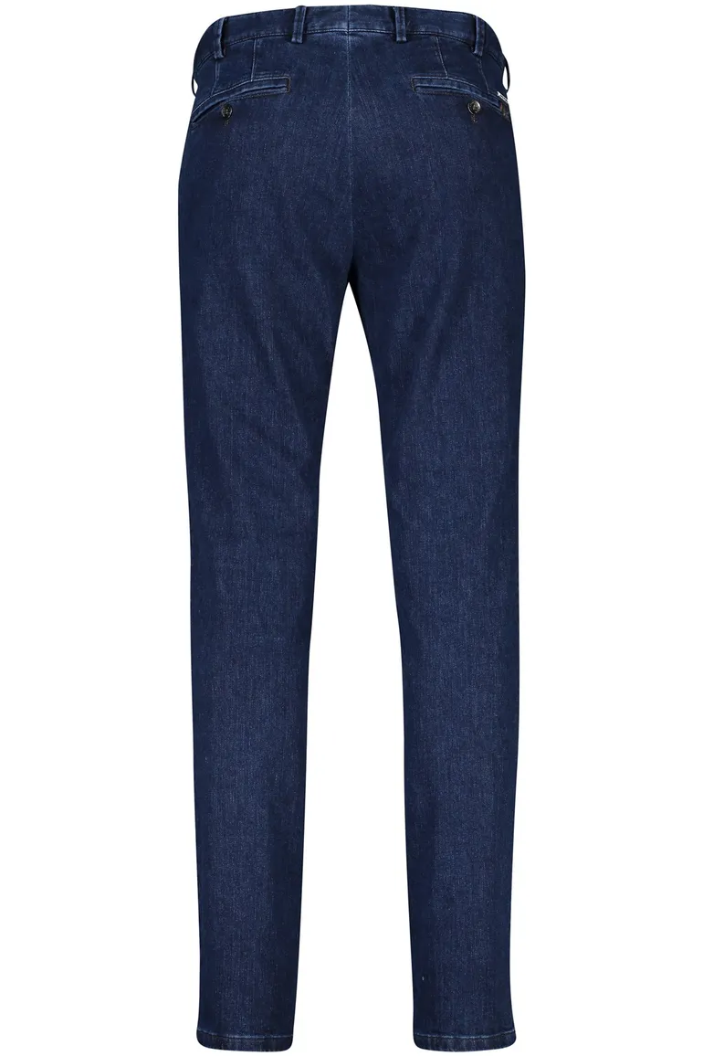 Meyer nette jeans donkerblauw effen denim chino