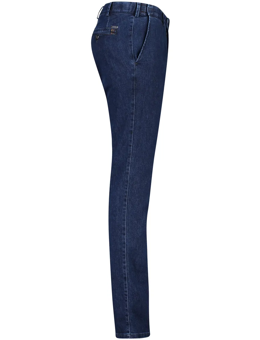 Meyer nette jeans donkerblauw effen denim chino