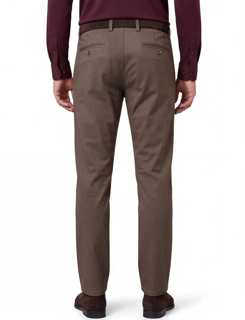 Meyer Oslo katoenen broek bruin effen katoen zonder omslag
