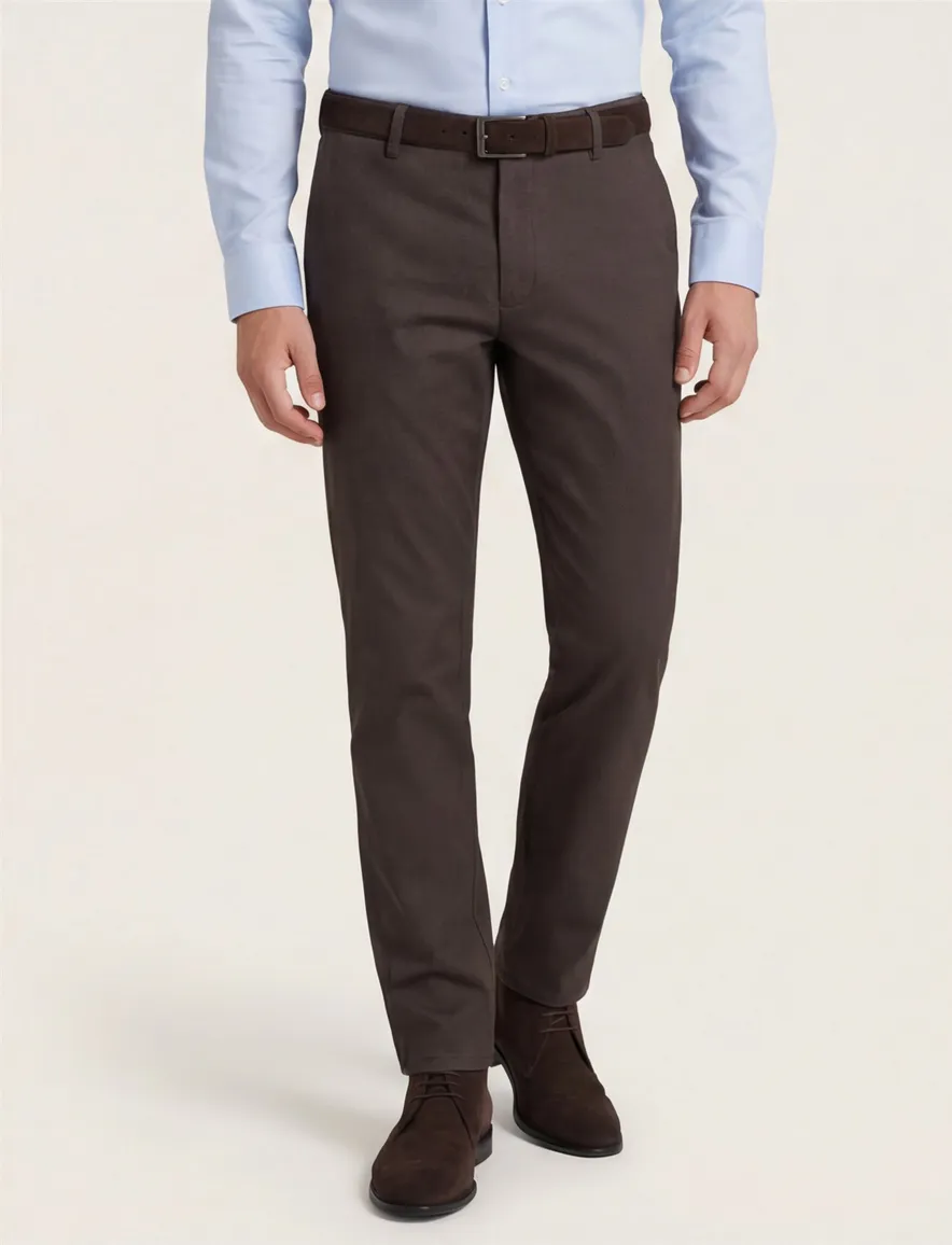 Meyer Paris broek bruin effen katoen