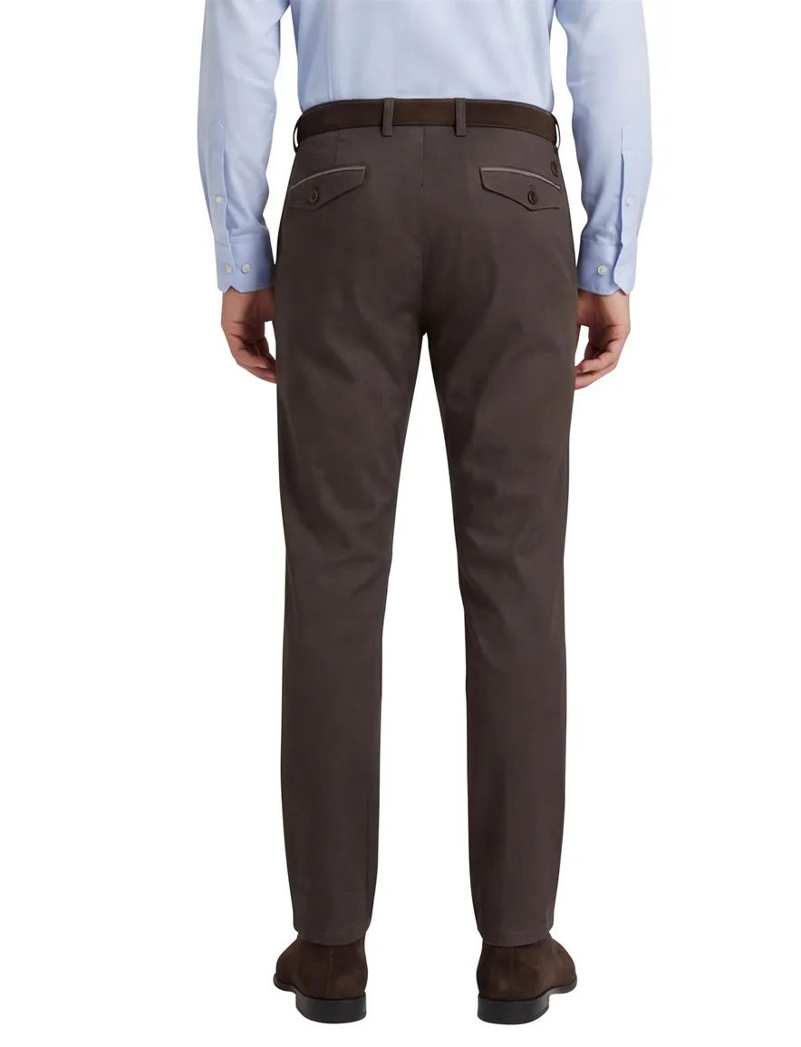 Meyer Paris broek bruin effen katoen