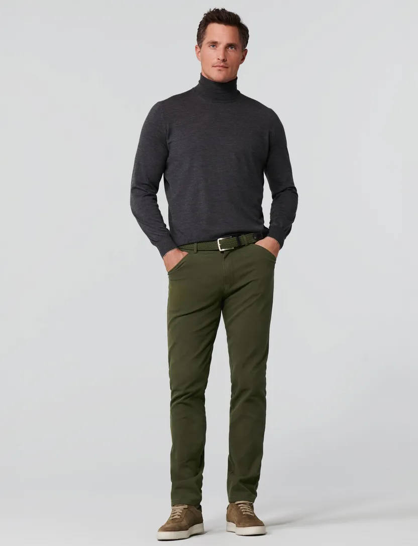 Meyer Chicago Pantalon donkergroen normale fit