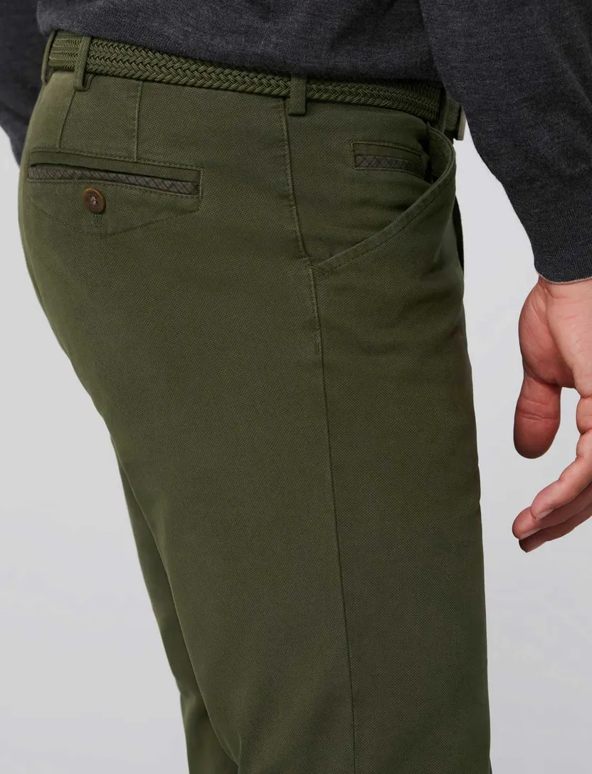 Meyer Chicago Pantalon donkergroen normale fit