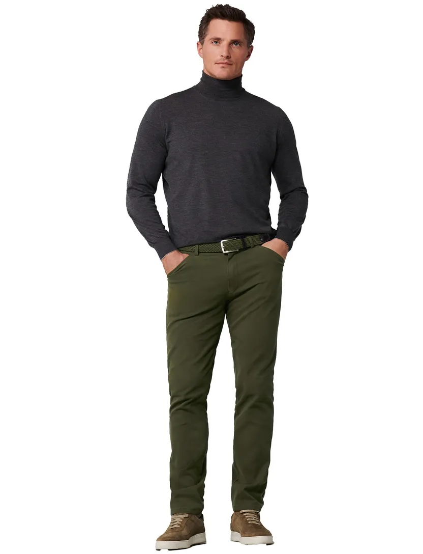Meyer Chicago Pantalon donkergroen normale fit