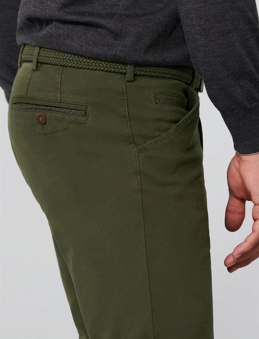 Meyer Chicago Pantalon donkergroen normale fit