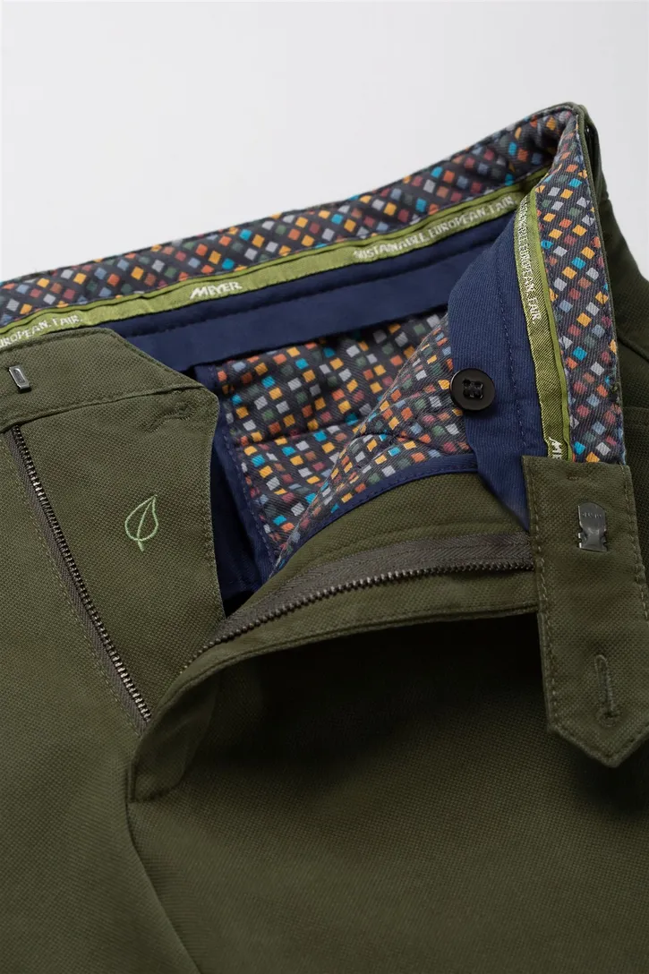 Meyer Chicago Pantalon donkergroen normale fit