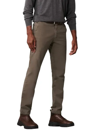 Meyer Meyer katoenen broek bruin gemêleerd
