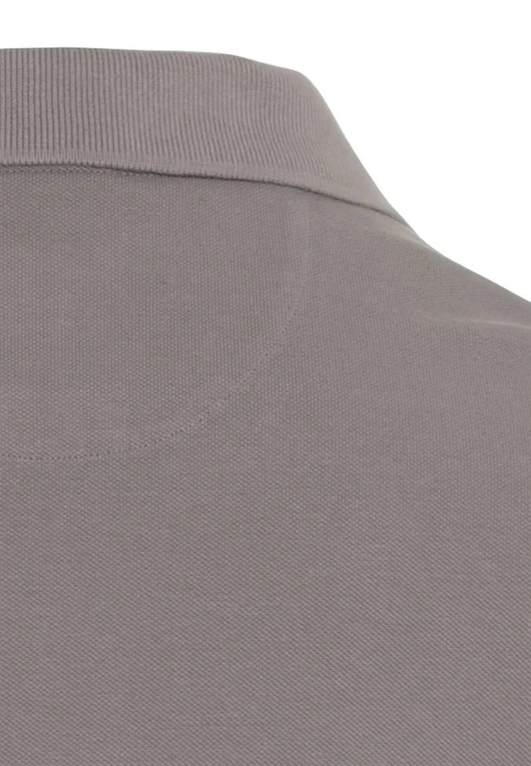 Camel Active polo wijde fit grijs effen katoen 2 knoops