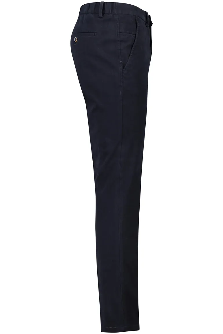Hiltl katoenen broek effen donkerblauw