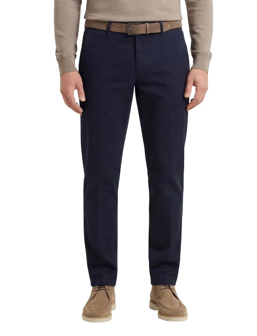 Hiltl katoenen broek effen donkerblauw