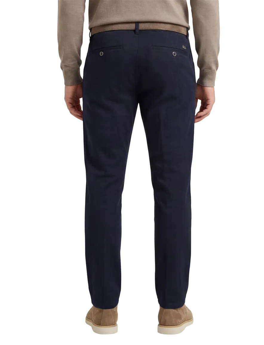 Hiltl katoenen broek effen donkerblauw