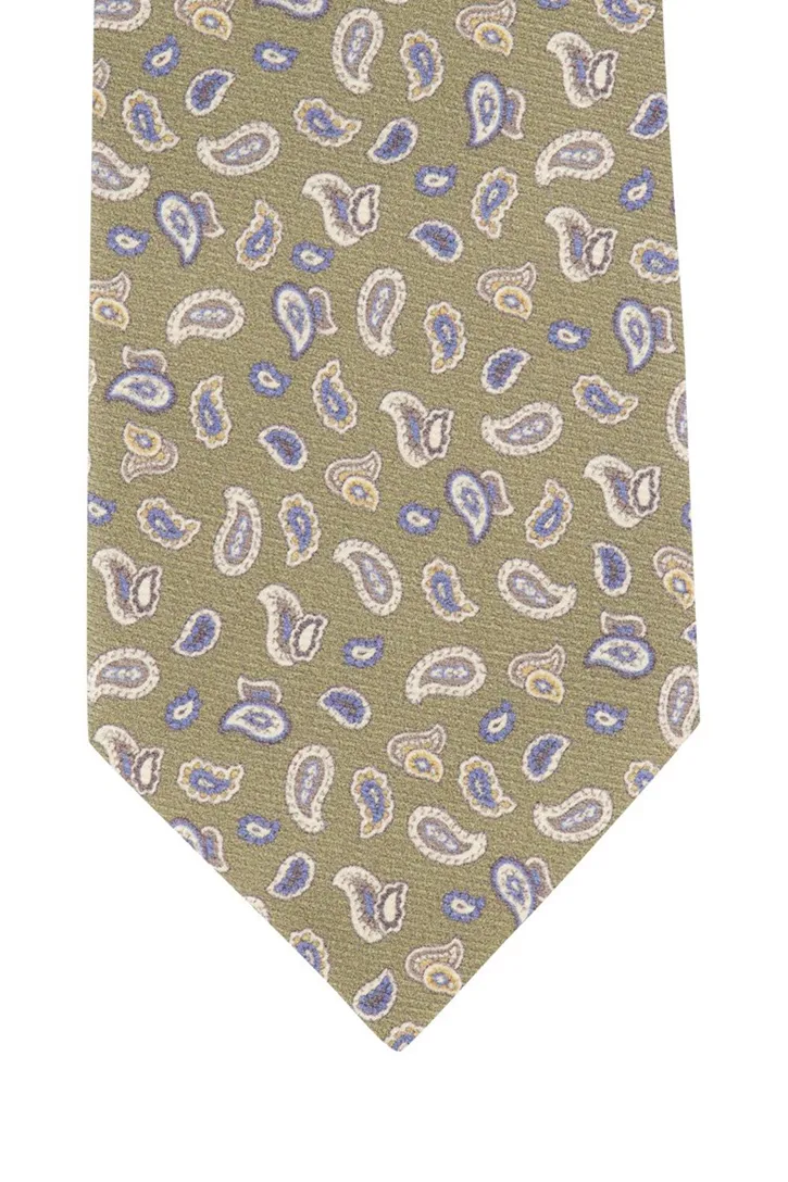 Geprint Profuomo stropdas groen