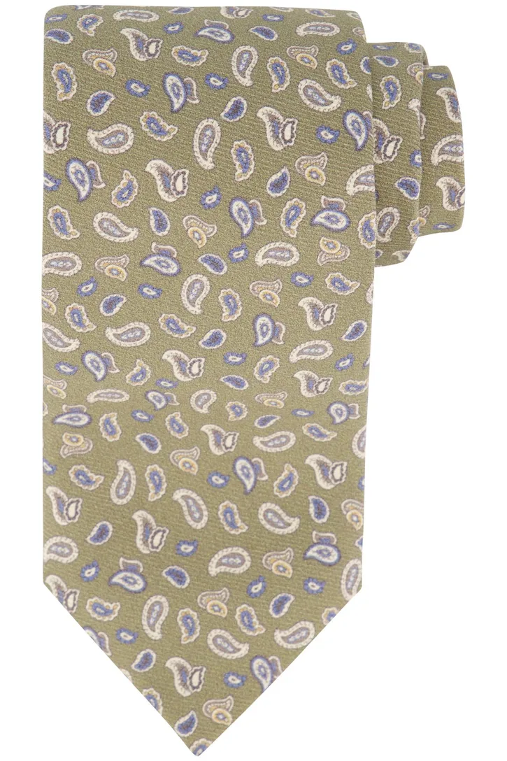 Geprint Profuomo stropdas groen