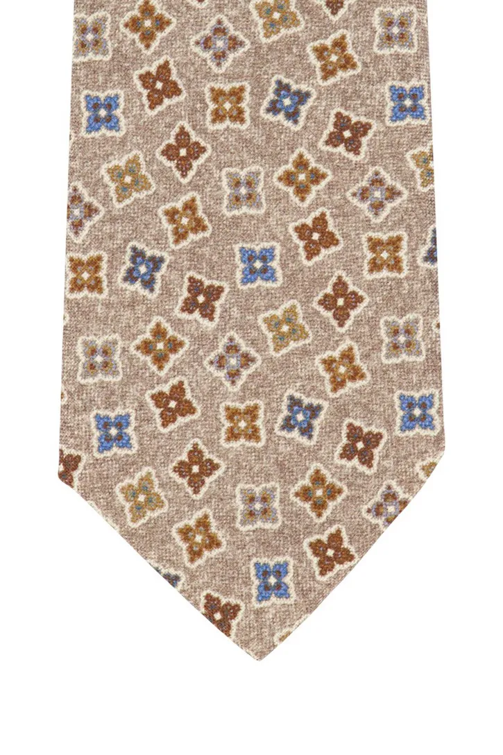 Profuomo beige stropdas printje