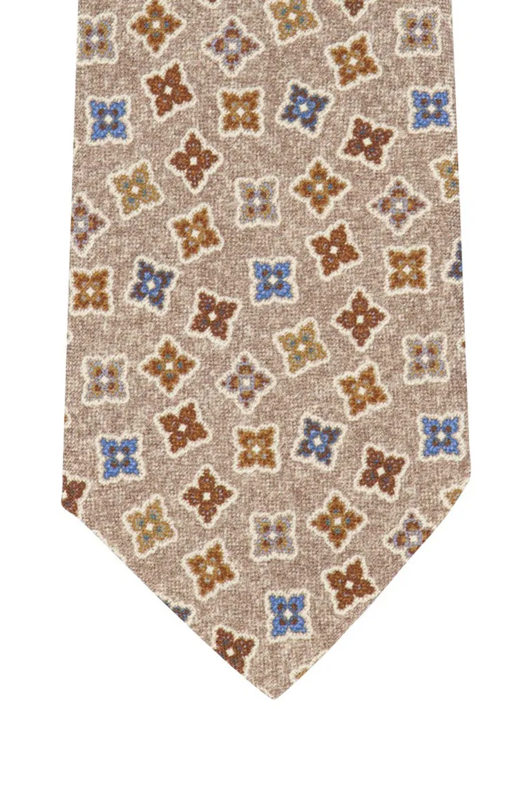 Profuomo stropdas camel geprint