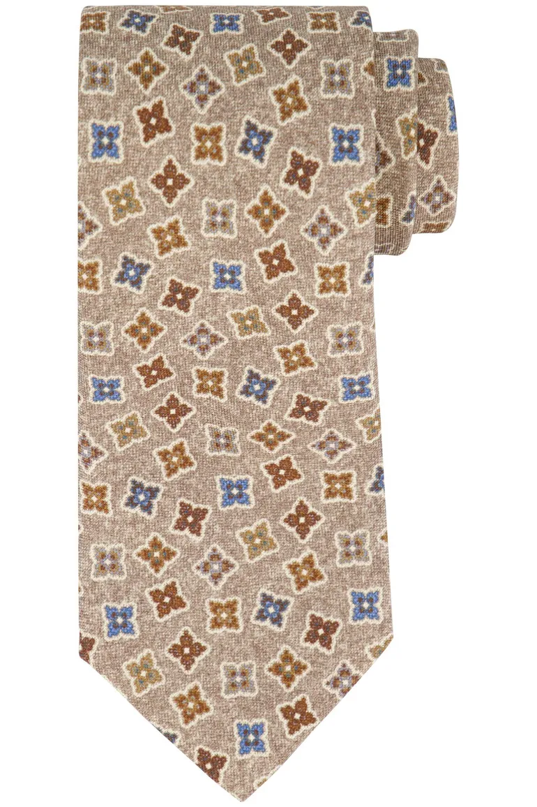 Profuomo stropdas camel geprint