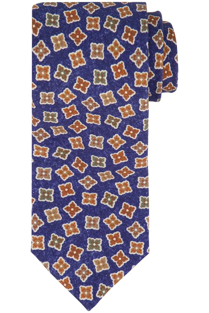 Profuomo stropdas geprint blauw