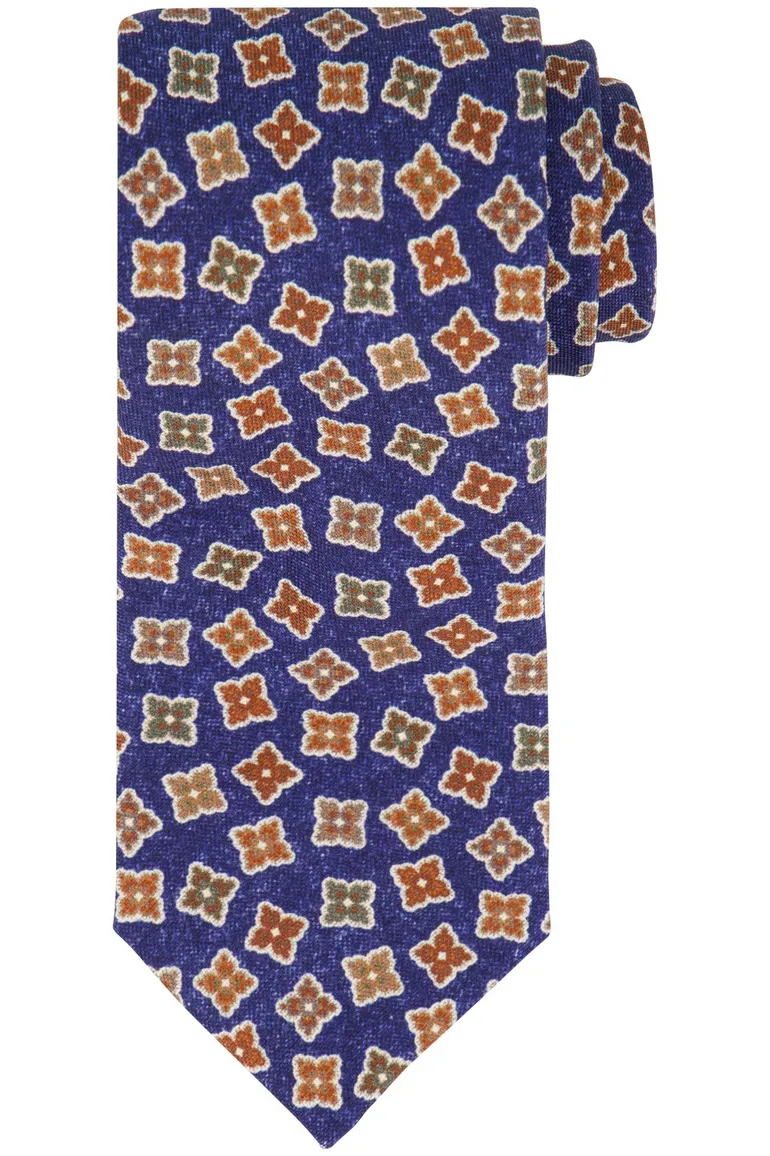 Stropdas Profuomo navy geprint