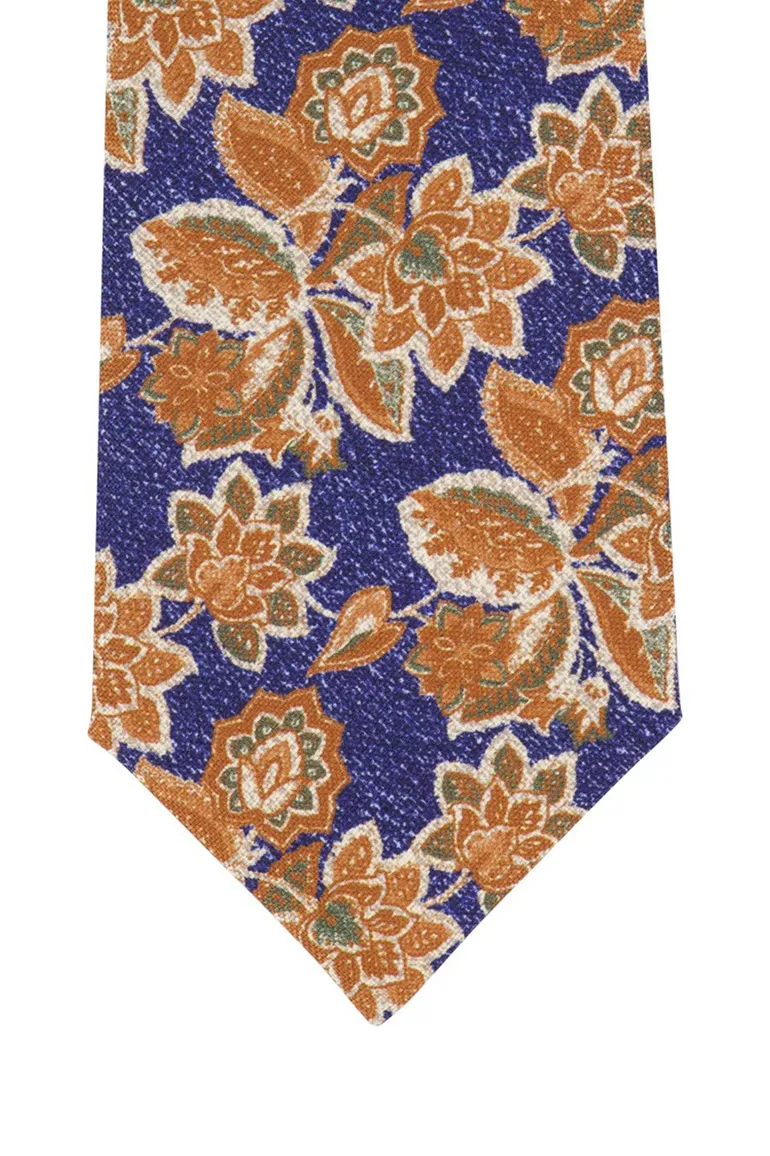 Stropdas Profuomo donkerblauw geprint