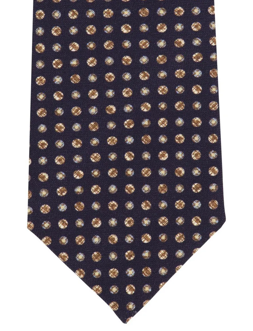Profuomo donkerblauwe stropdas geprint