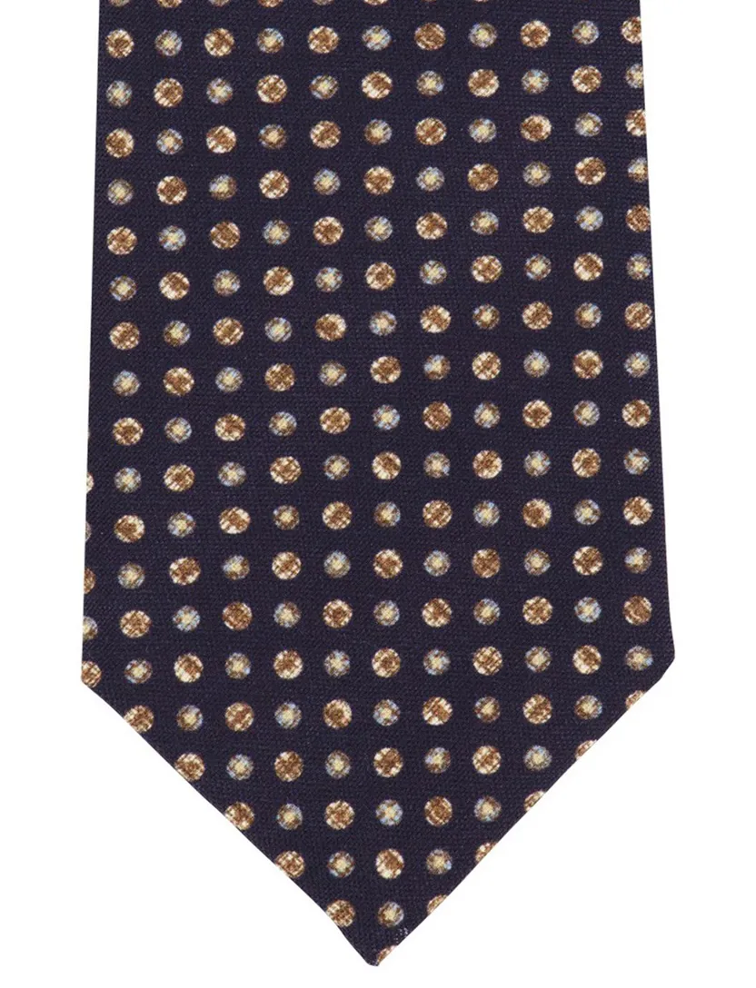 Profuomo stropdas geprint donkerblauw