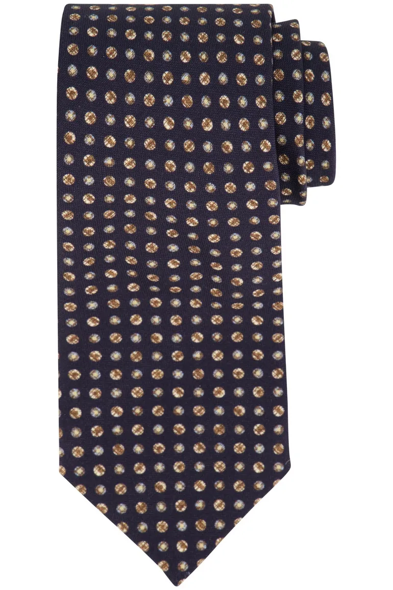 Profuomo donkerblauwe stropdas geprint