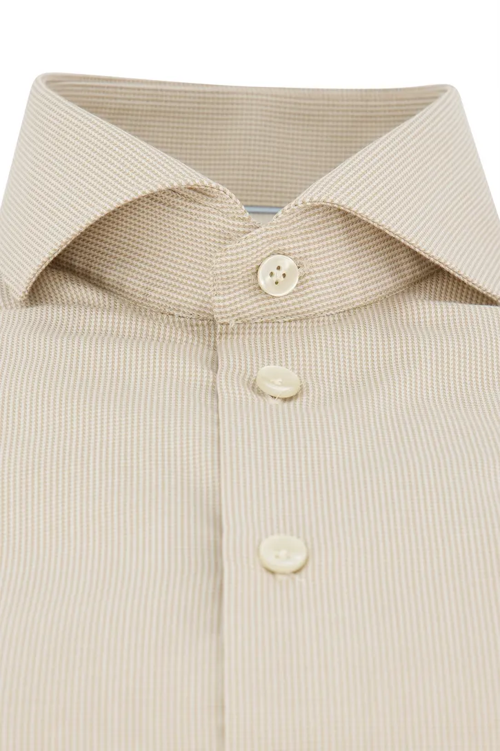 John Miller business overhemd Tailored Fit normale fit geprint beige