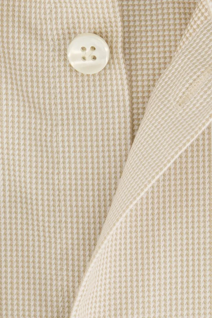John Miller business overhemd Tailored Fit normale fit geprint beige