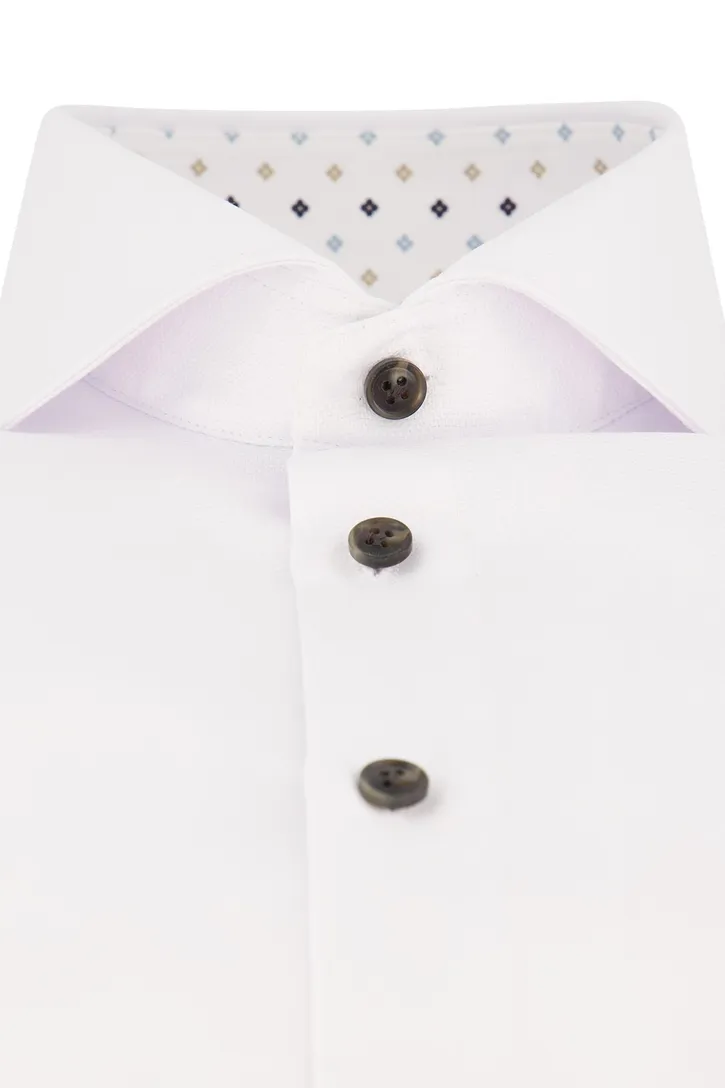 business overhemd John Miller Tailored Fit normale fit wit effen katoen