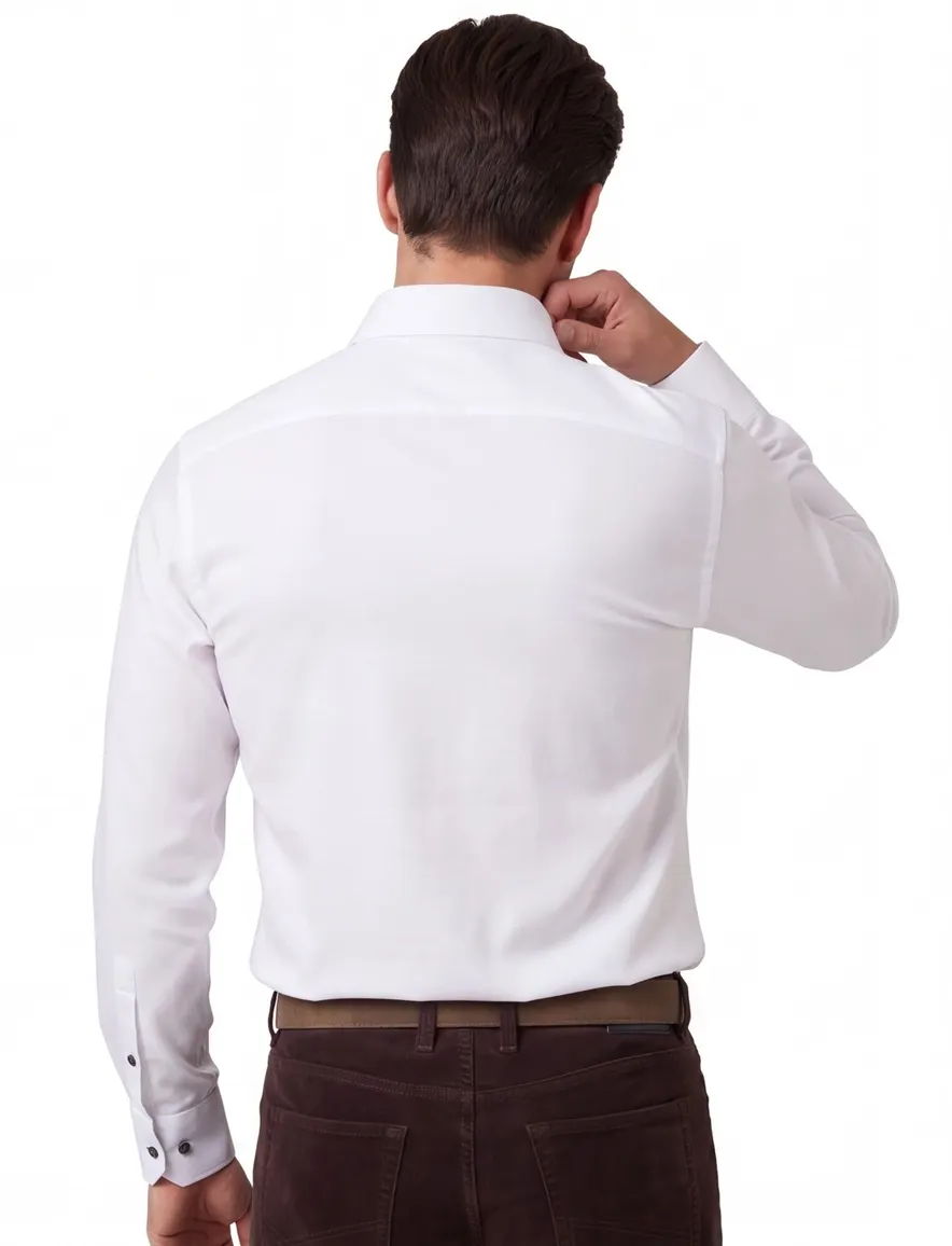 John Miller business overhemd tailored fit wit effen katoen