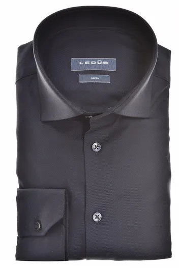 Ledub Ledub business overhemd normale fit donkerblauw effen katoen twill