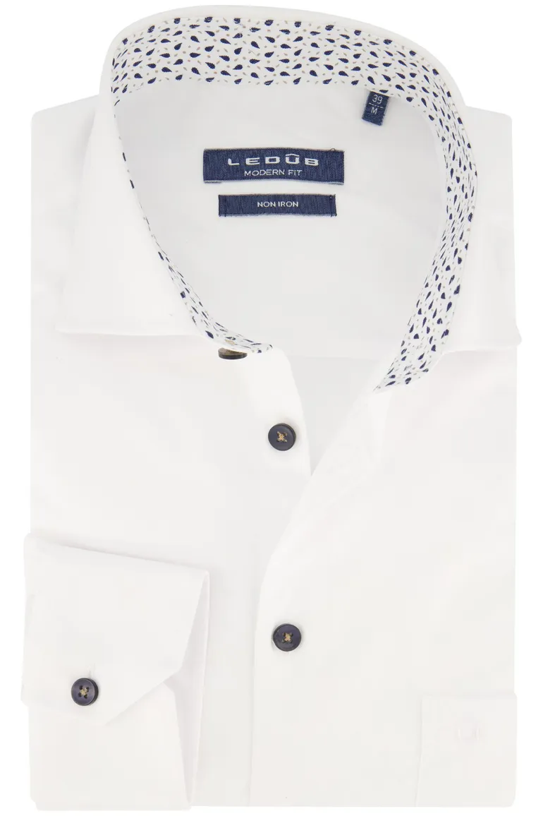 Ledub overhemd wit Modern Fit