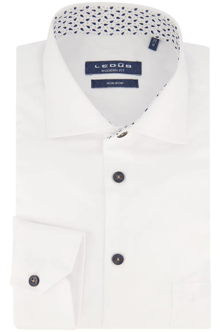 Ledub overhemd wit Modern Fit