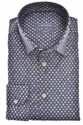 Ledub Ledub overhemd donkerblauw geprint