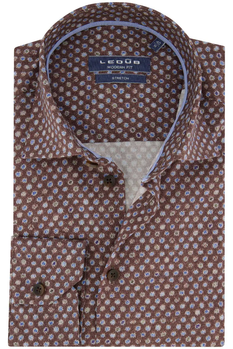 Ledub overhemd donkerblauw modern fit