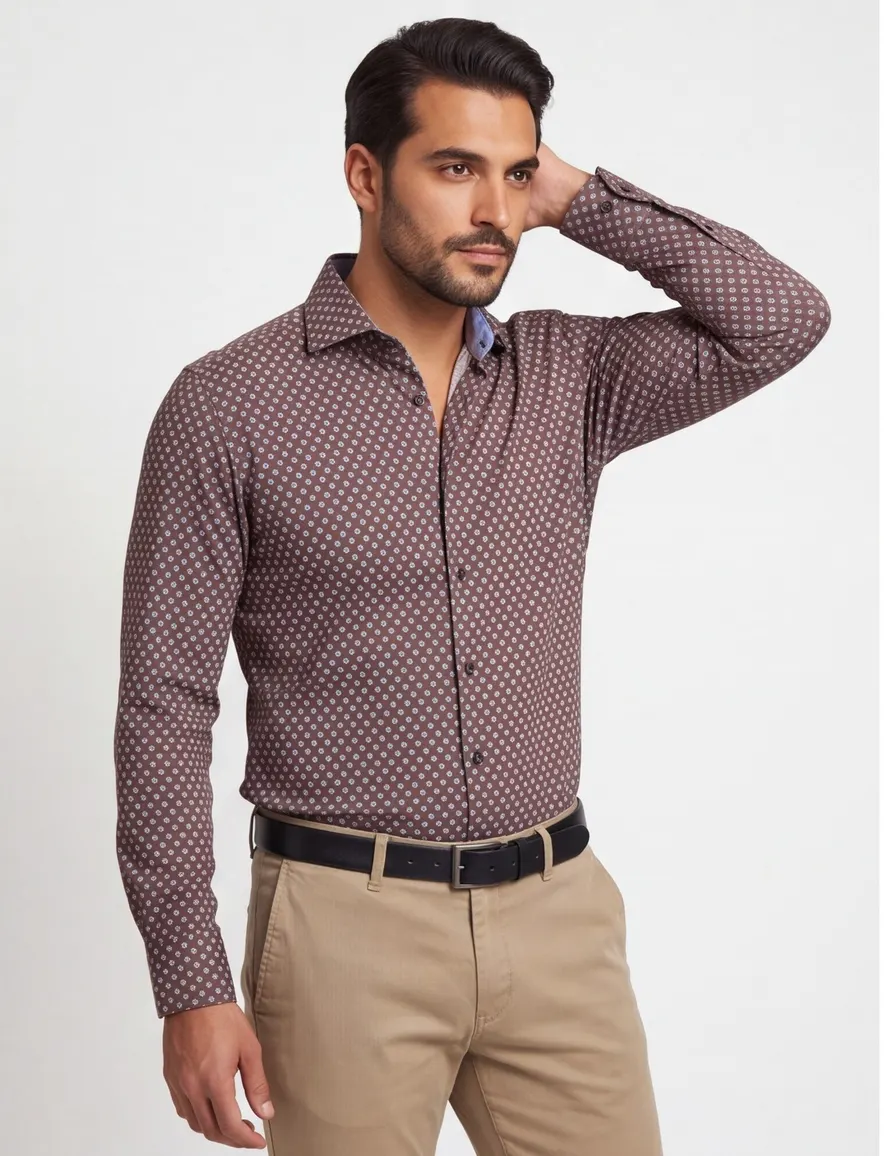 Ledub overhemd donkerblauw modern fit