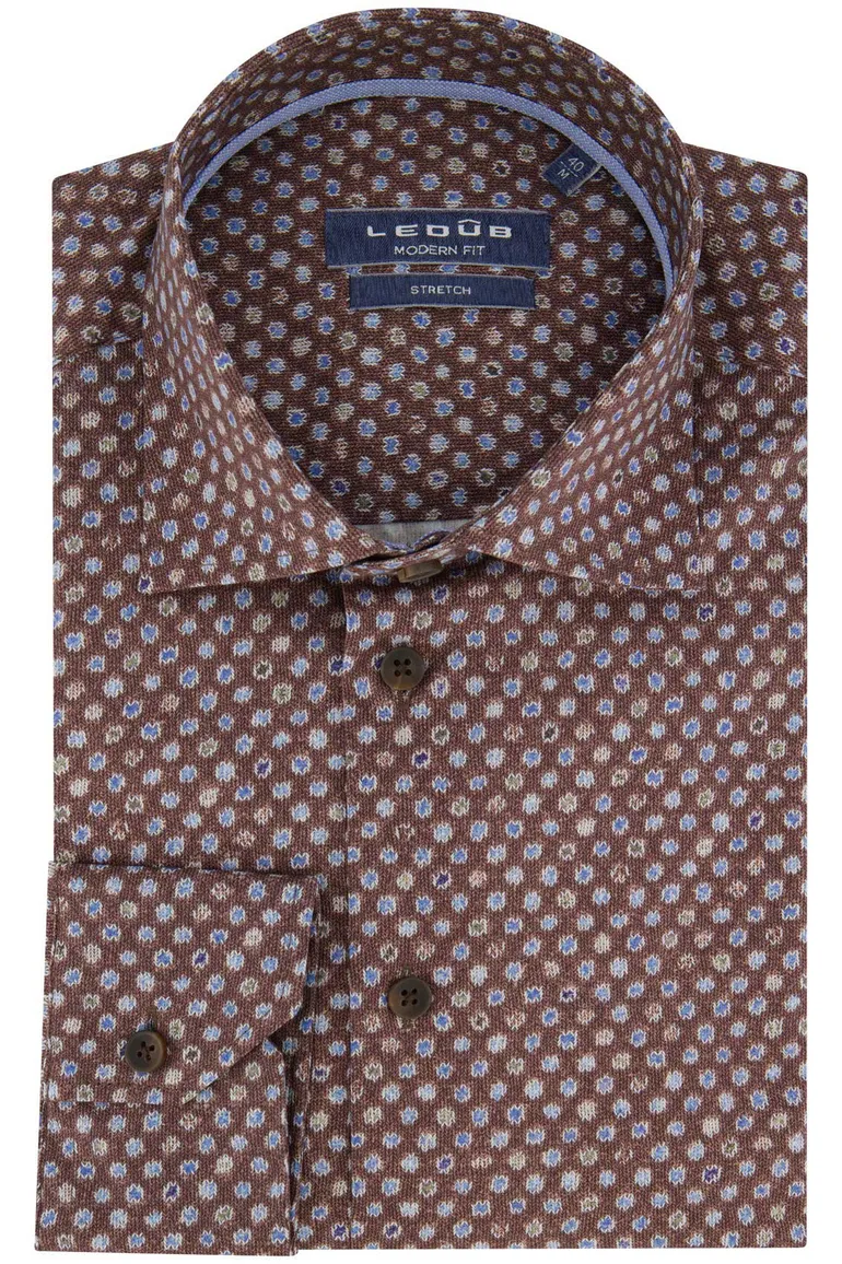 Ledub overhemd donkerblauw modern fit