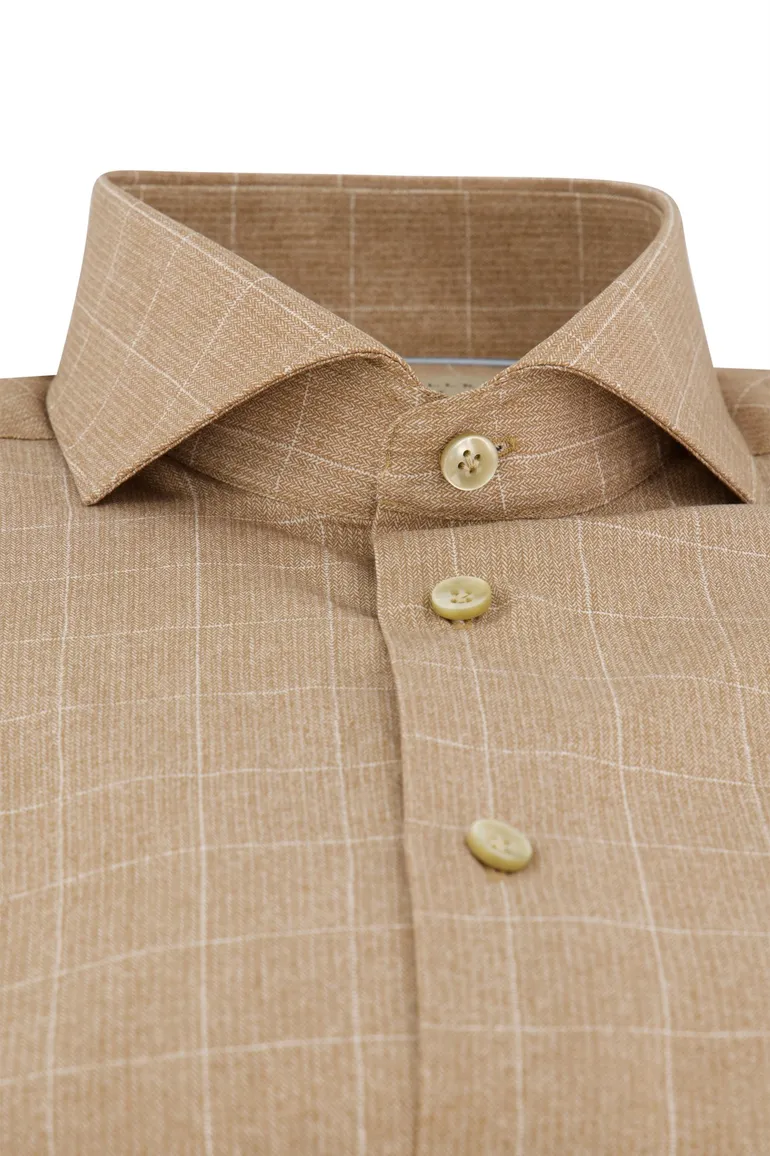 John Miller overhemd bruin Tailored fit