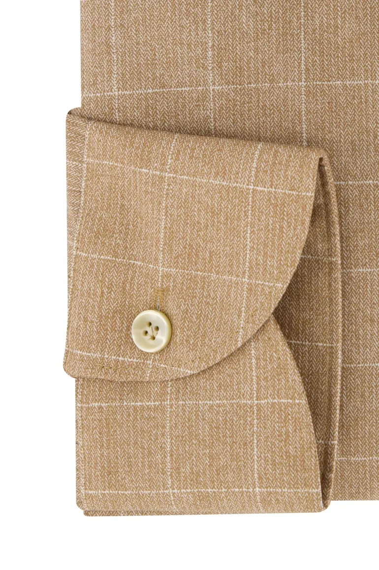 John Miller overhemd bruin Tailored fit
