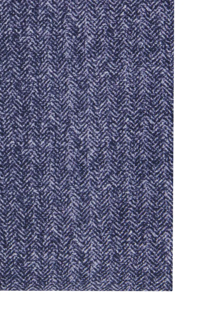 Ledub zakelijk overhemd Modern Fit New normale fit donkerblauw geprint katoen