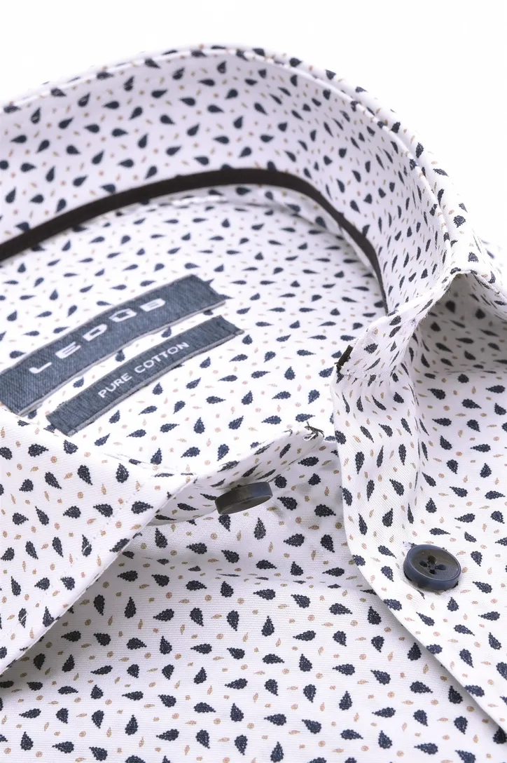 Ledub zakelijk overhemd Modern Fit New donkerblauw geprint