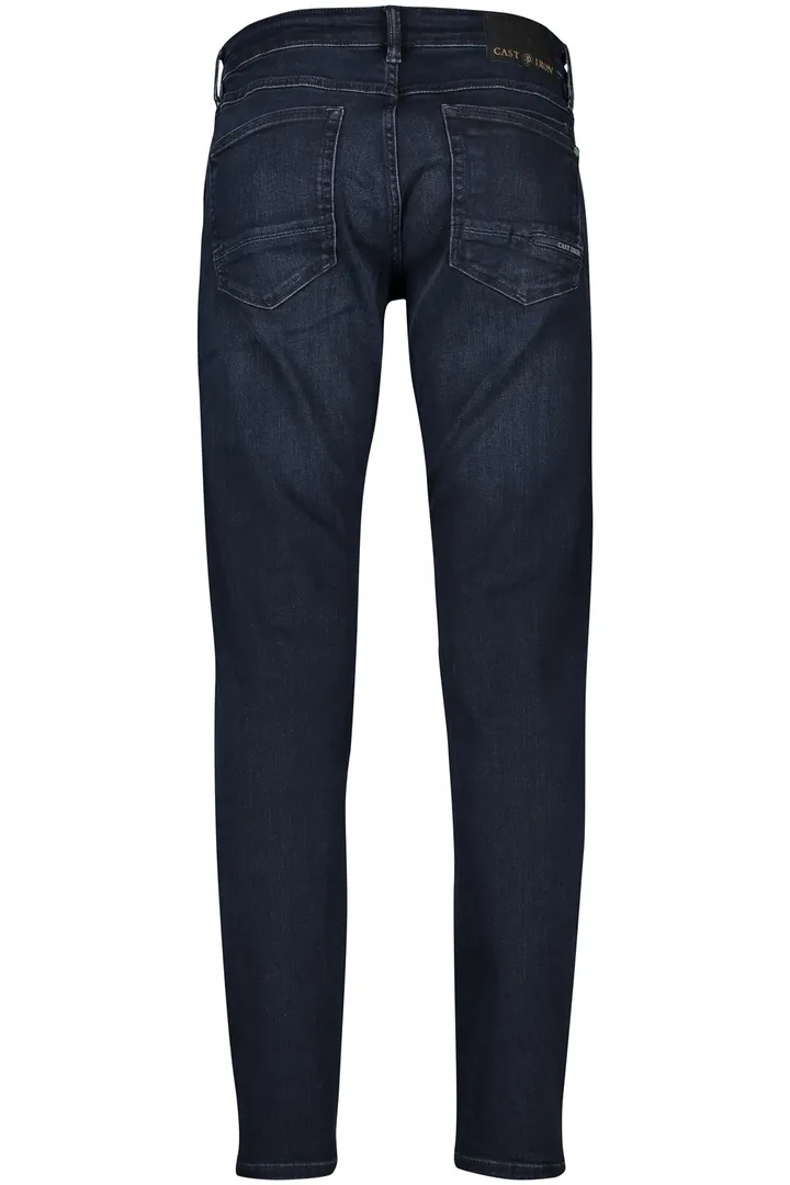 corded script denim THEREDTHREAD bk M▲ Cast Iron jeans Shiftback tapered fit donkerblauw | Schulte Herenmode